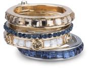 H2Z Radiant Rings Coastal Dark Blue Four Stacked Rings Size 7
