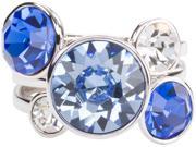 H2Z Made with Swarvoski Elements Blue Silver 3 Stackable Ring Set Size 8