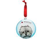 5 Rescue Me Now I Love Westies Dog Glass Christmas Ornament
