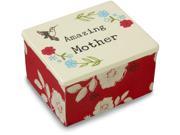 Live Simply Amazing Mother Red Floral Humming Bird Jewelry Keepsake Box