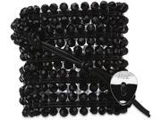 Wrap Bracelet Black Leather with Black Beads