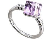 Size 7 Light Purple Crystal Ring made from Swarovski Elements