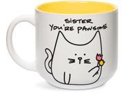 Blobby Cat Funny Cat Sister You re Pawsome Yellow 18 oz Mug