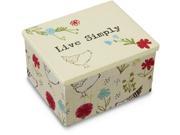 Live Simply Live Simply Off White Floral Chicken Jewelry Keepsake Box