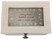 Dandelion Wishes Every Dream Fulfilled Started with a Simple Wish Vintage Style Jewelry Box with Glass Window