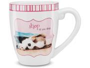 Shaded Pink Shop til you drop Shopaholic Pink Puppy Ceramic Coffee Mug 17 oz