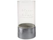 Sweet Concrete Bless this Home with Love and Laughter Silver Candle Holder 7 Inch