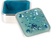 Ava Collection Blue Sparkle Keepsake Box Jewelry Holder 2x2