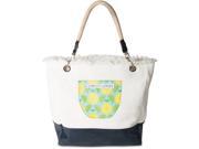 Livin on the Wedge Limes or Lemons Large Canvas Beach Tote Purse Bag with Bright Yellow Interior