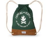 We People Camping People Forest Green Campfire Canvas Drawstring Bag