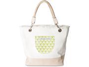 Livin on the Wedge Limes or Lemons Large Canvas Beach Tote Purse Bag with Bright Green Interior