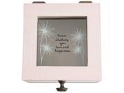 Dandelion Wishes Nana Wishing You Love and Happiness Pink Vintage Style Square Glass Jewelry Box