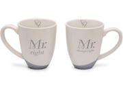 Glorious Occasions Set of 2 Wedding Couples Mugs Mr. Right Mr. Always Right