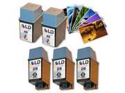 LD © Remanufactured Ink Cartridge Replacements for HP 51629A HP 29 Black and HP 51649A HP 49 Color 3 Black and 2 Color Free 20 Pack of Brand 4x6 Photo P