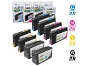 LD © Remanufactured Replacement for HP 950 951 Set of 8 Ink Cartridges Includes 2 Black CN049AN 2 Cyan CN050AN 2 Magenta CN051AN and 2 Yellow CN052AN