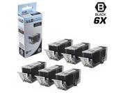 LD © Compatible Canon PGI220B 2945B001 Set of 6 Pigment Black Ink Cartridges for Canon PIXMA Printers