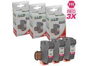 LD © Remanufactured Replacement for NeoPost 4145144H Set of 3 Fluorescent Red Inkjet Cartridges for use in NeoPost IJ26