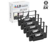 LD © Compatible Brother SR 302 Set of 5 Black Printer Ribbon Cartridges