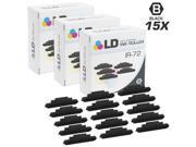 LD © Compatible Porelon IR 72 Set of 15 Black Ink Roller Cartridges