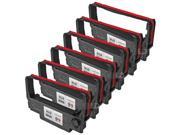 LD © Compatible 6 Pack Black and Red POS Ribbon Cartridges for Epson ERC 30BR