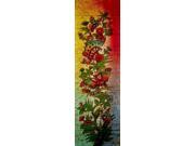Authentic Cotton Batik Textile Art Butterflies in Bloom 56 x 18 Multi Color