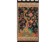 Tree of Life Tab Top Curtain Drape Panel Cotton 44 x 88 Beige Black