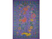 Tree of Life Tapestry Cotton Spread or Wall Hanging 90 x 60 Single Purple
