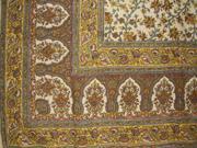Turkish Floral Tapestry Cotton Spread 106 x 70 Twin Beige