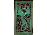 Celtic Dragon Tab Top Curtain Drape Panel Cotton 44 x 88 Green