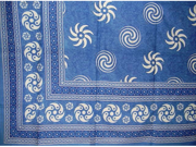 Pinwheel Print Cotton Tablecloth 88 x 60 Blue