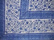 Rajasthan Block Print Tapestry Cotton Spread 106 x 70 Twin Blue