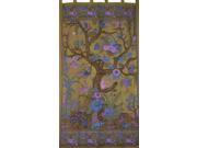 Tree of Life Tab Top Curtain Drape Panel Cotton 44 x 88 Green