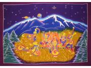 Authentic Batik Textile Art Spirit Dancers 34 x 26 Multi Color