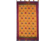 Om Tie Dye Tab Top Curtain Drape Panel Cotton 44 x 88 Amber