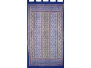 Printed Tab Top Curtain Drape Panel Cotton 44 x 88 Royal Blue