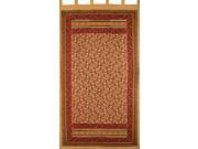 Turkish Floral Tab Top Curtain Drape Panel Cotton 44 x 88 Red Tan