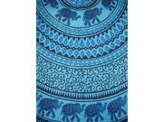 Mandala Elephant Cotton Tablecloth 86 x 58 Turquoise