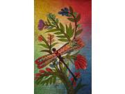Authentic Cotton Batik Textile Art Solo Dragonfly 18 x 28 Multi Color
