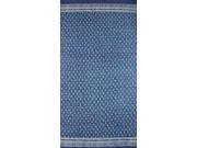 Dabu Dye Block Print Curtain Drape Panel Cotton 46 x 88 Indigo Blue