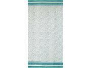 Persian Filigree Block Print Curtain Drape Panel Cotton 46 x 88 Teal Blue