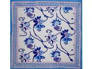 Ajit Flowers Block Print Cotton Table Napkin 20 x 20 Blue