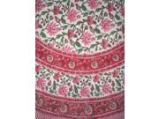 Pretty in Pink Block Print Round Cotton Tablecloth 68 Pink