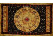 Astrological Tapestry Cotton Wall Hanging 88 x 58 Single Amber