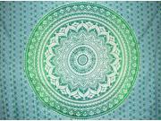 Mandala Print Cotton tablecloth 96 x 62 Green