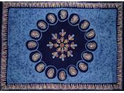 Batik Tapestry Cotton Wall Hanging or Tablecloth 90 x 60 Blue