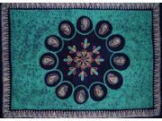 Batik Tapestry Cotton Wall Hanging or Tablecloth 90 x 60 Green