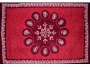 Batik Tapestry Cotton Wall Hanging or Tablecloth 90 x 60 Red