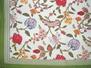 Floral Berry Square Cotton Tablecloth 60 x 60 Multi Color