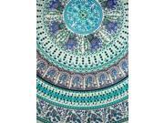 Indian Print Mandala Round Cotton tablecloth 70 Turquoise
