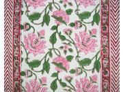 Pretty in Pink Hand Block Print Cotton Table Runner 72 x 15